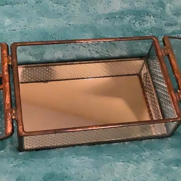 Stained Glass Jewelry Trinket Box Handcrafted NWT 6”x4”x1.75”. Art - Picture 5 of 16